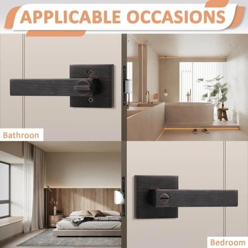 Oil Rubbed Bronze Privacy Door Handle Set