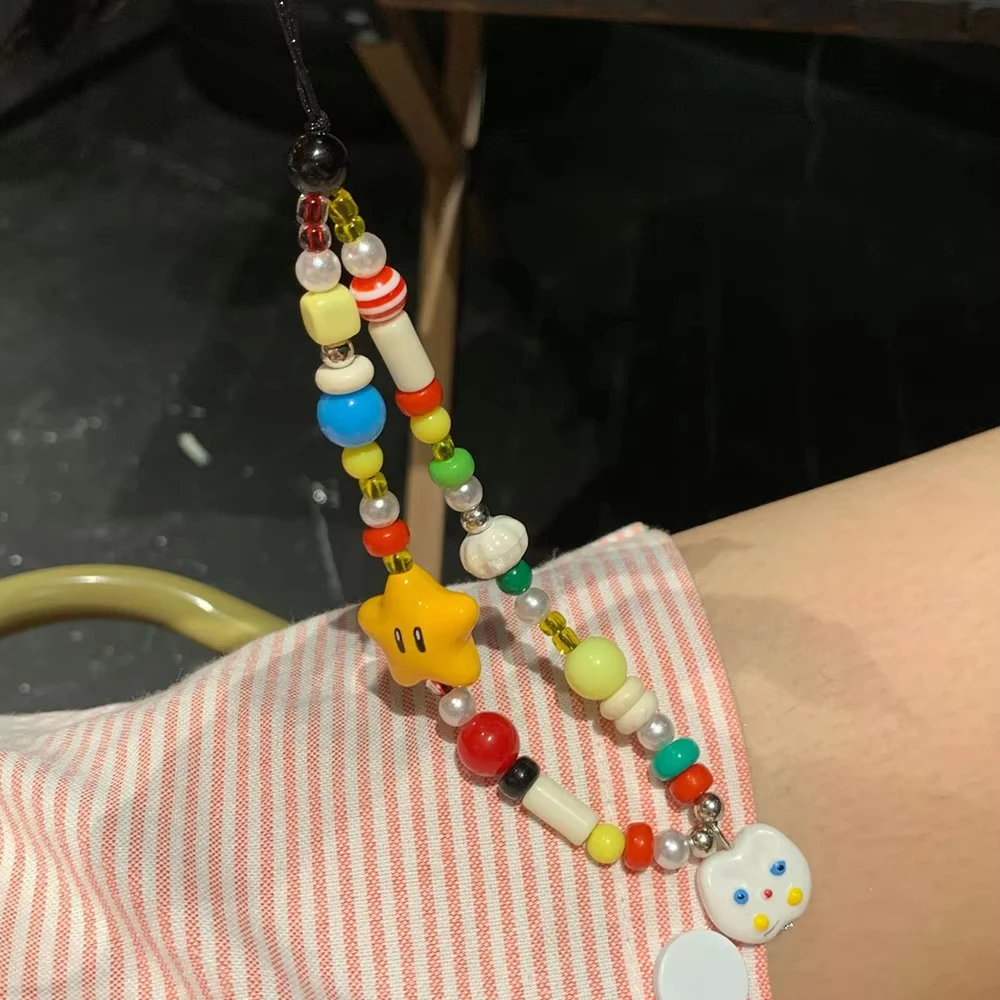 귀여운 스타 고양이 펜던트 페르시 전화 매력 체인 Keycord 아이폰 카메라 가방 소녀 쥬얼리 스트랩 선물 유니버설 교수형 밧줄