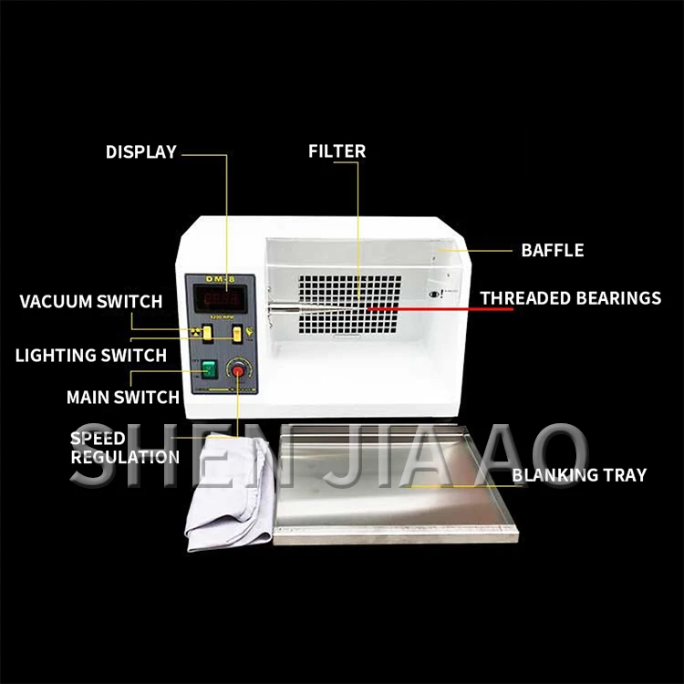 Jewelry cloth wheel polishing machine DM-8 desktop grinding adjustable speed var