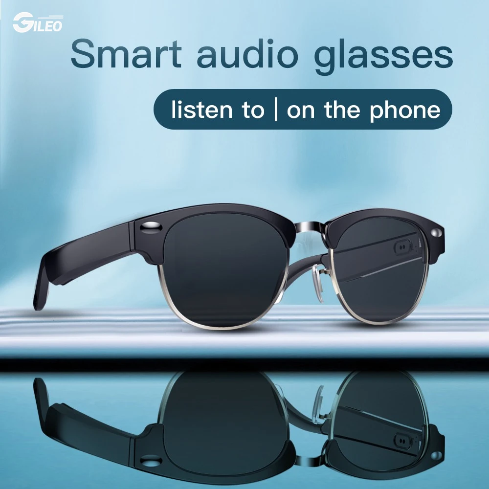 

Смарт-очки GILEO с Bluetooth, музыка, поляризационные солнцезащитные очки для мужчин и женщин, уличная спортивная водонепроницаемая гарнитура, наушники, наушники