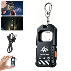 Compact Rechargeable Keychain Flashlight - Ultra Bright LED with Magnetic Base and Pen Clip (Keychain Torch)