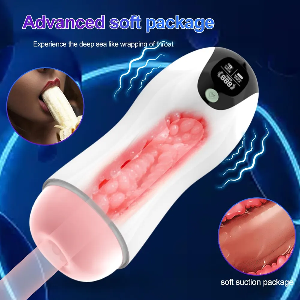 Automatic Male Masturbator Cup Vibration Blowjob Real Vagina Pocket Pussy Penis Oral Sex Machine Toys for Man Adults pic