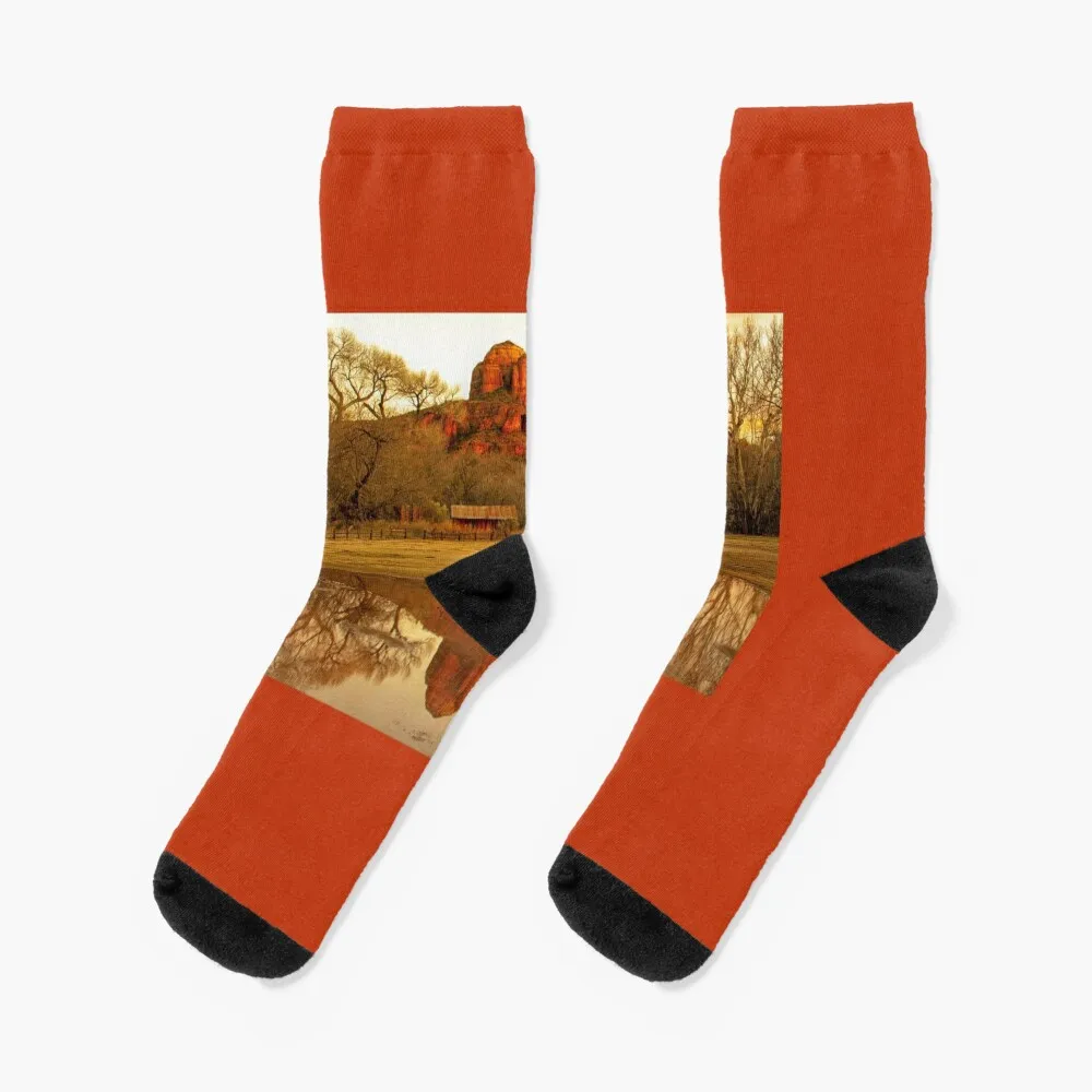 

Cathedral Rock Sedona Rainy Day by Reay of Light Socks with print hip hop men cotton high quality Socks Women Men's