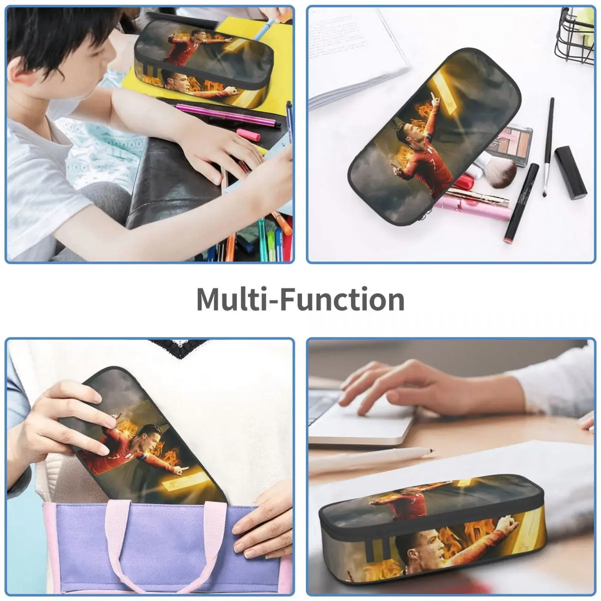 Cristiano Ronaldo Cr7 Pencil Cases Large Storage Pen Bags Pen Box Pencil Pouch For Boys Girls Students Stationery School Office