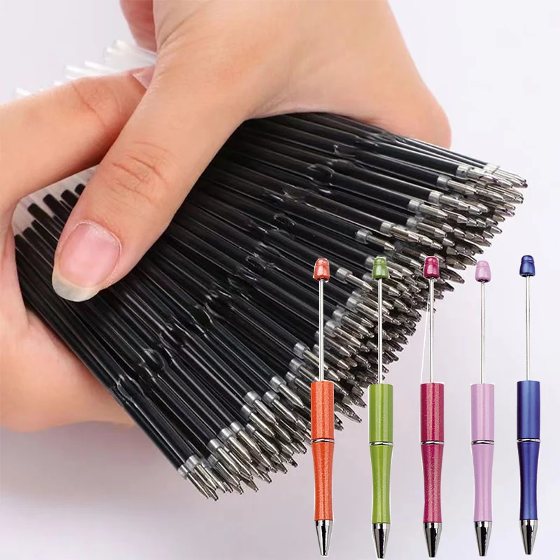 50Pcs Beaded Pen Refill Ballpoint Pen Refill Office Red/Blue/Black Ink Office School Stationery Writing Ballpoint Refill