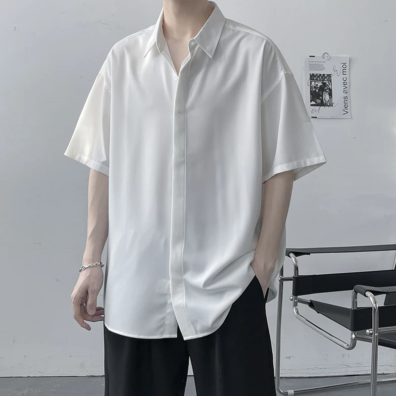 

Men's Classic Non Iron Solid Dress Shirt Single Patch Pocket Short Sleeve Regular-fit Formal Business Work Cotton Shirts B238