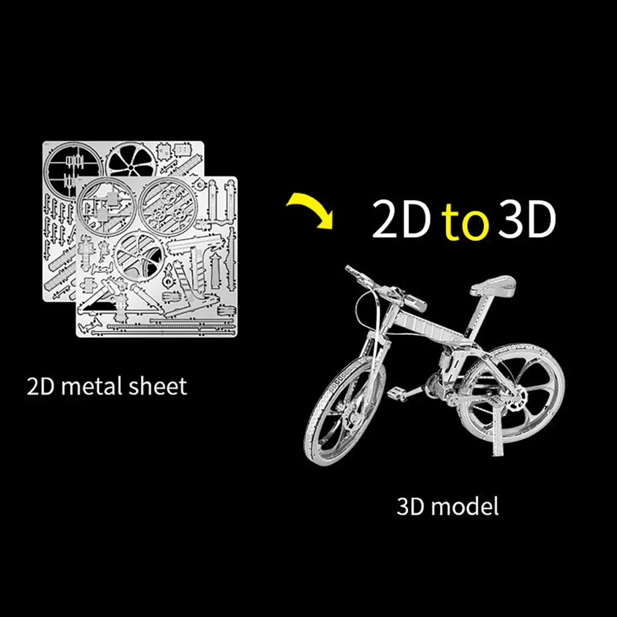 mountain bike 3D Metal Puzzle Model Kits DIY Laser Cut Puzzles Jigsaw Toy For Children 4
