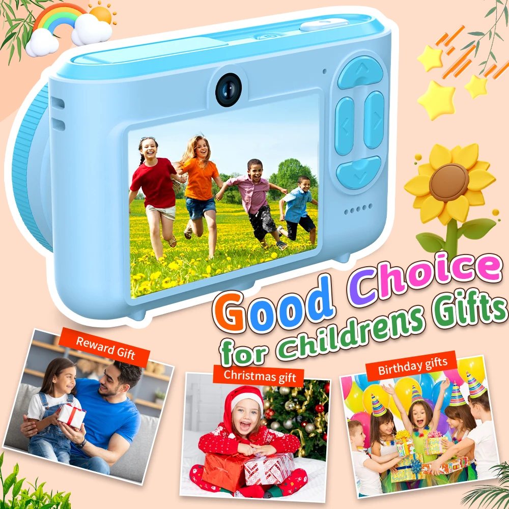 Digitale Kinderkamera (1080p-Video) – Geschenk für Jungen und Mädchen von 3 bis 12 Jahren – mit 8-GB-SD-Karte – HD-Fotoaufnahme – tragbar und einfach zu bedienen_voghion.com