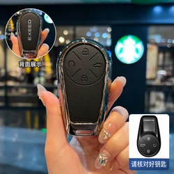 Enhanced Car Smart Fob Key Case Cover with Zinc Alloy Protective Shell (Black cover)