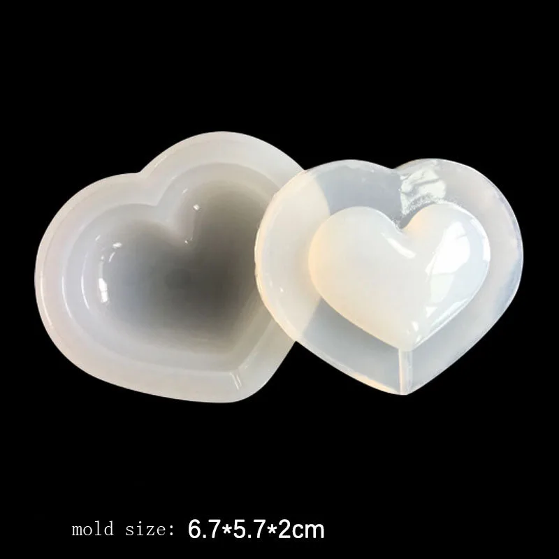 Silicone Mold for DIY 3D Heart and Star Jewelry Crafting