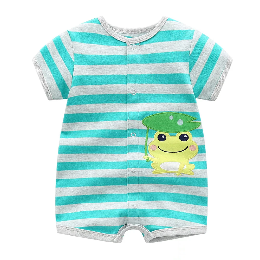 Baby Rompers Cotton Jumpsuit Baby Jumpsuit 2025 Summer Newborn Baby Rompers Short Sleeve Cartoon Printed Soft Cotton Jumpsuits Infant Bebe Clothes For 0-24 Month boy girls