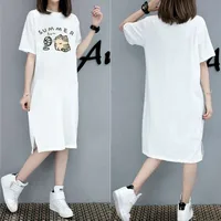 Korean Style Instagram Fashion Print Women's Summer New Plus Size Loose Pullover Short Sleeve Dress 2
