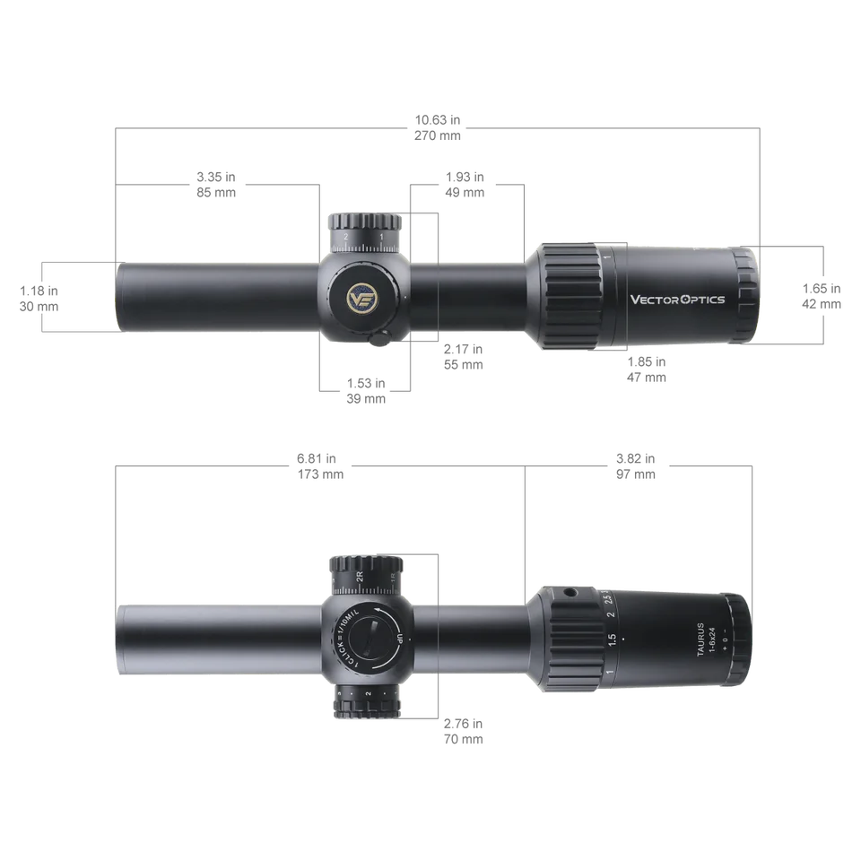 Vector Optics Tauron 1-6x24/4-16x44/6-24x50 SFP Riflescope With HD