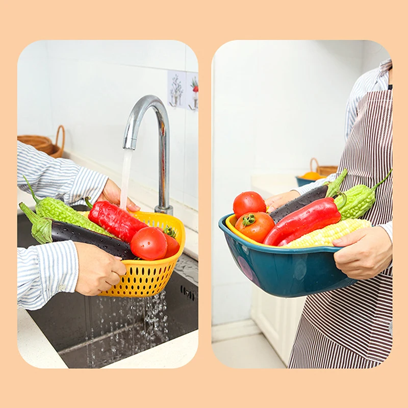 

6/8PCS Kitchen Sink Vegetable Drainer Fruit Basket For Fruit Washing Plastic Basin Vegetable Washing Basin Drain Basket Basin