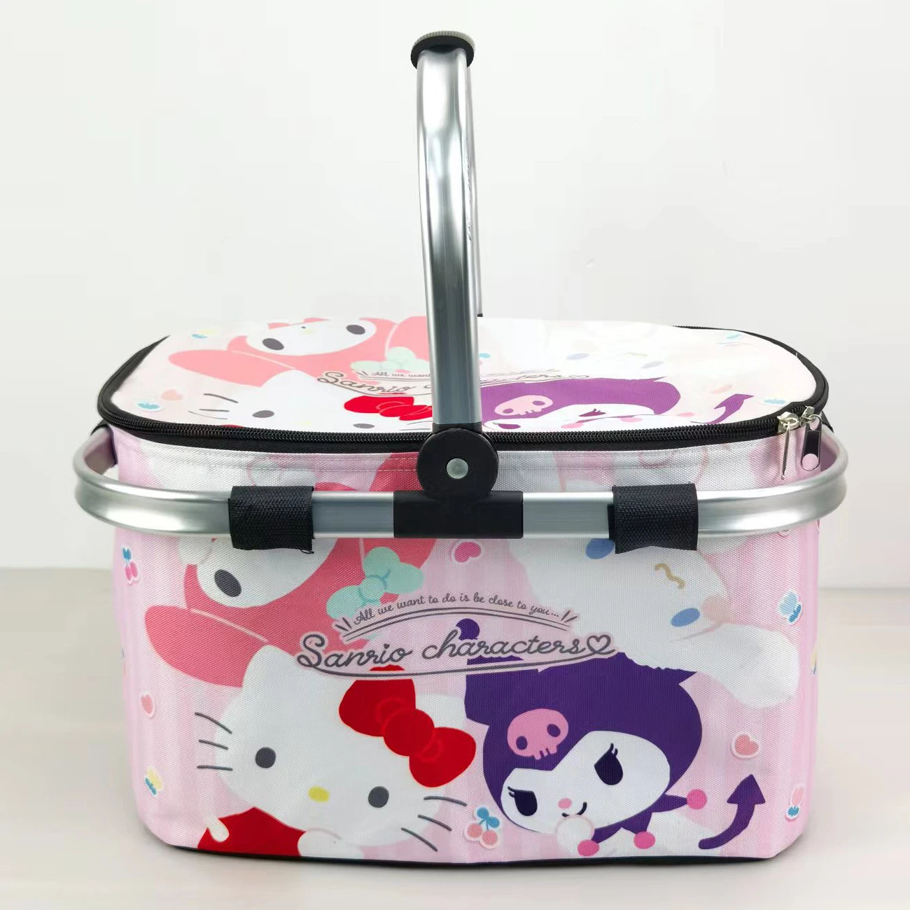 

Sanrio Kuromi Cinnamoroll Mymelody kawaii мультяшная сумка для пикника для кемпинга корзина для хранения аниме хлебобулочные продукты термоохладитель подарки