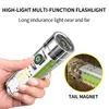 USB C Rechargeable LED Flashlight LED MINI Keychain Light with Tail Magnet Uv Light Multifunction Portable Torch Camping Lights 6
