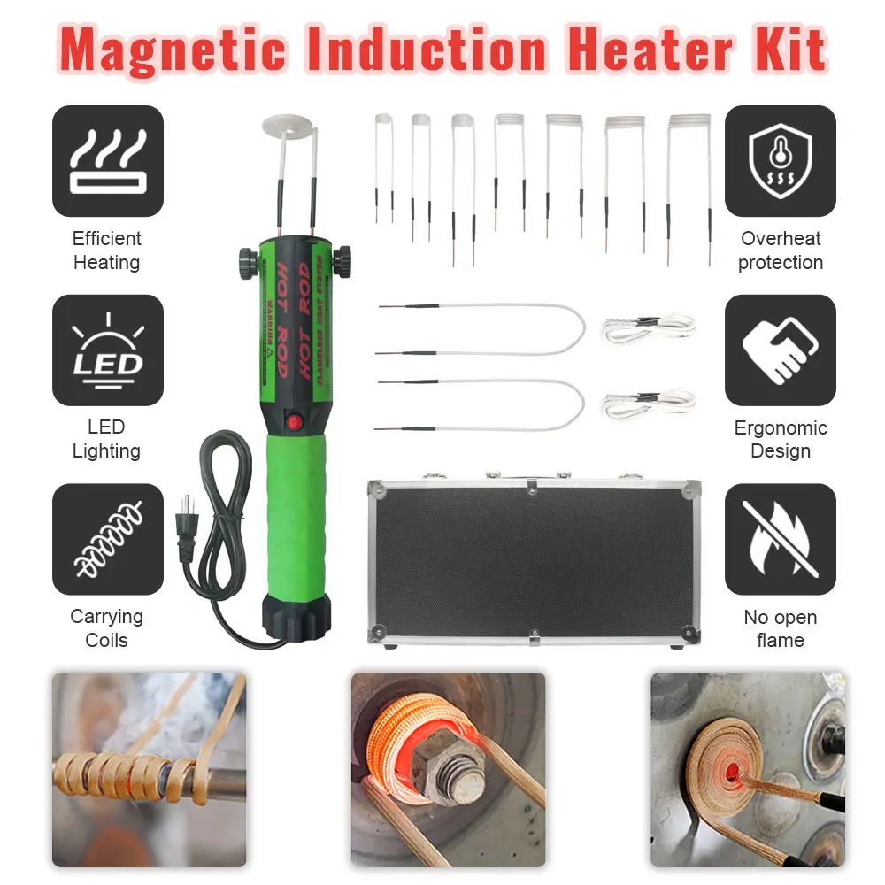 

Solary Induction Heater Tool - 1200W 110V Hand Held Heat Induction Tool with 12 Coils for Rusty Screw Removing