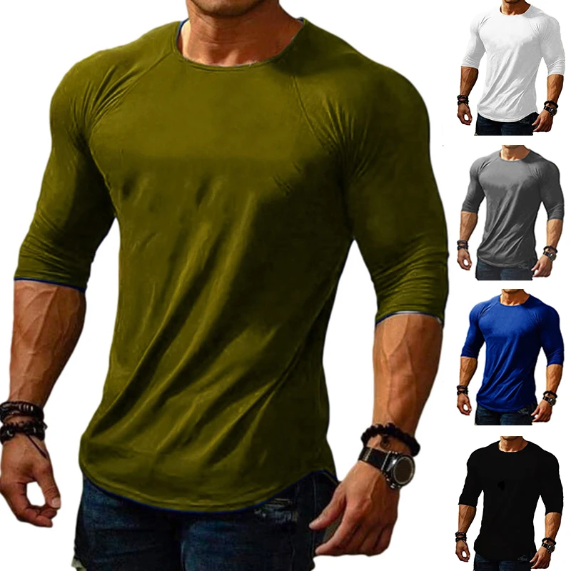 Camicie da corsa a compressione da uomo Dry Fit Fitness Gym T-shirt Rashguard da uomo Calcio Allenamento Bodybuilding Abbigliamento elastico 2023