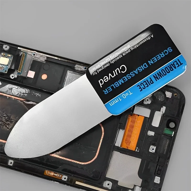 Mobile Phone Repair Tools Steel Metal Mobile Phone Curved LCD Screen Spudger Opening Pry Card Tools Ultra Thin Flexible Mobile Phone Disassemble Tool