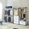 "Fiona Wood Metal Walk-in Closet 3 Drawers Organizer" 6