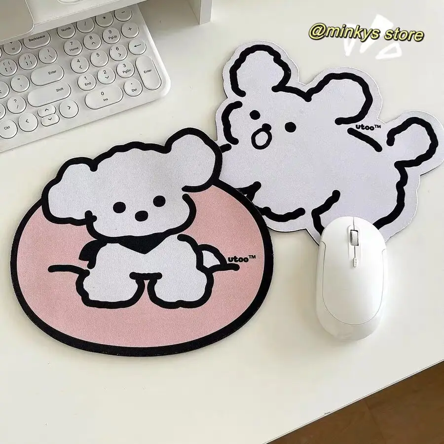 MINKYS 귀여운 설탕 토끼 미끄럼 방지 방수 책상 매트, 마우스 패드, 컴퓨..