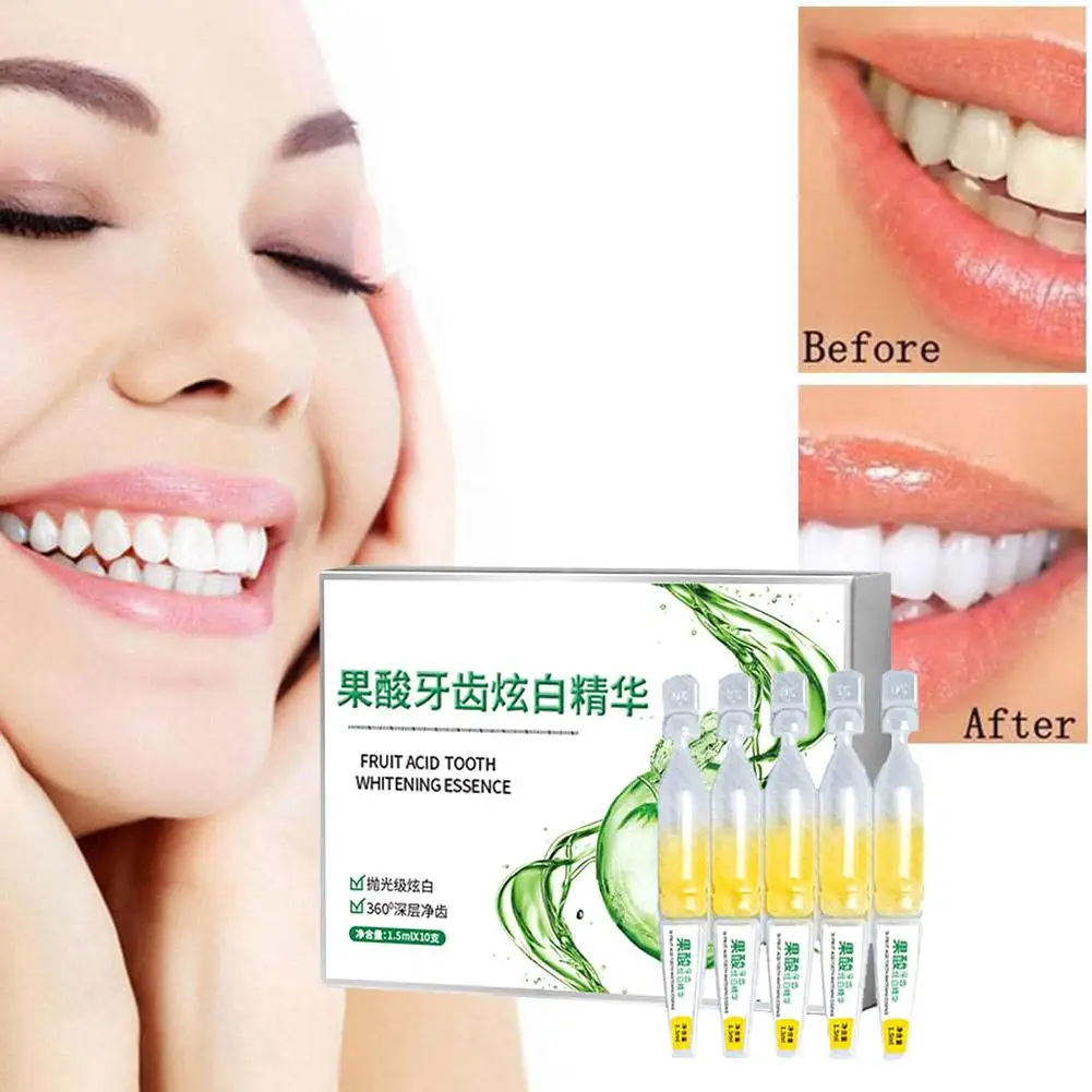 

10*1.5ml Fruit Acid Teeth Whitening Essence Second Disposable Toothpaste Hygiene Wholesale Oral Toothpaste Throw T3V7