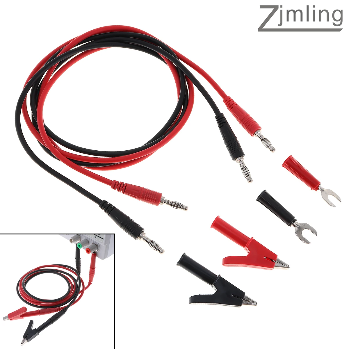 

2pcs Removable Alligator Clip to U type Plug & 4mm Lantern Plug Test Cable Connectors & Terminals for Multimeter Instruments