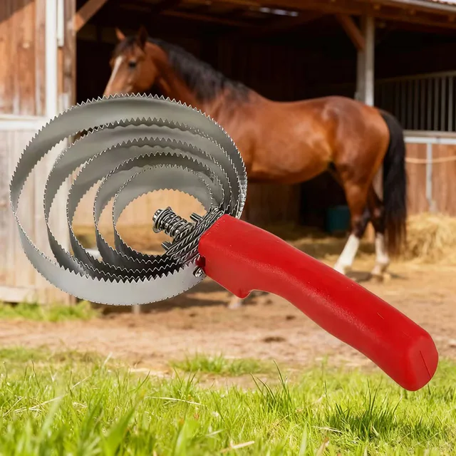 Sturdy Horses Serrated Curry Comb Sweat Scraping Anti-itch Rake Scraper Cattle Scratching Teeth Pet hair Removal Cleaning Brush