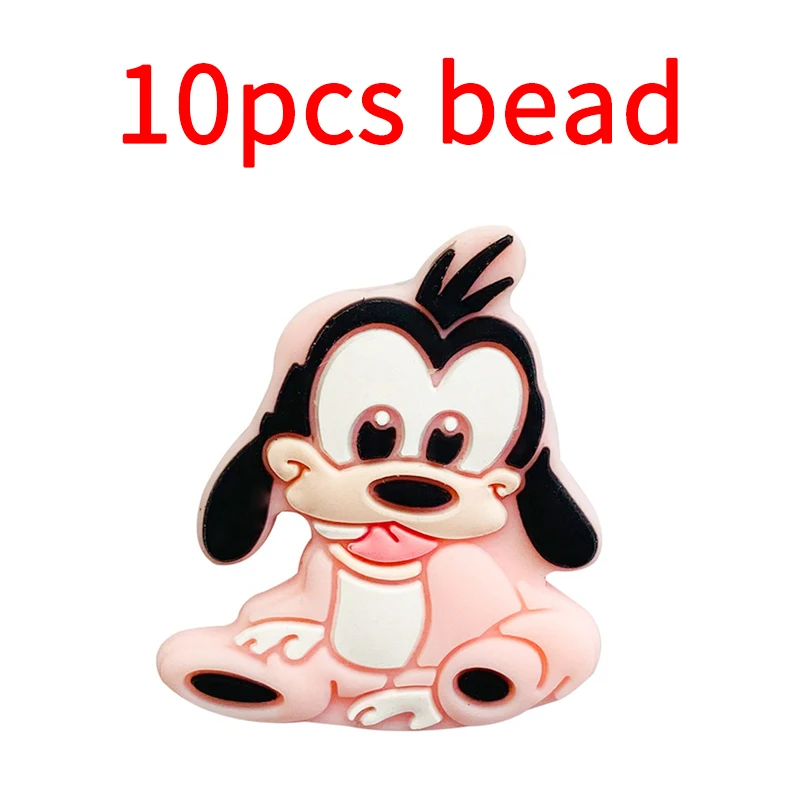 10pcs Silicone Bead Disney Baby Pacifier Bead Holder Chain Accessories BPA-Free