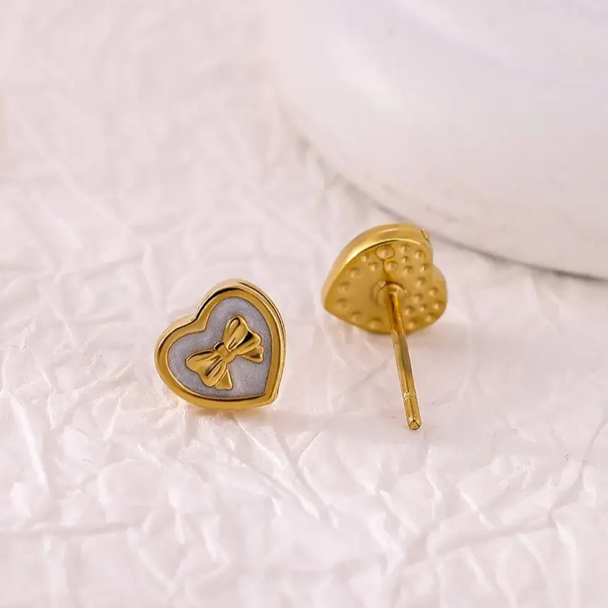 Stainless Steel Earrings for Women Cute Minimalist Gold Plated Stud Earring