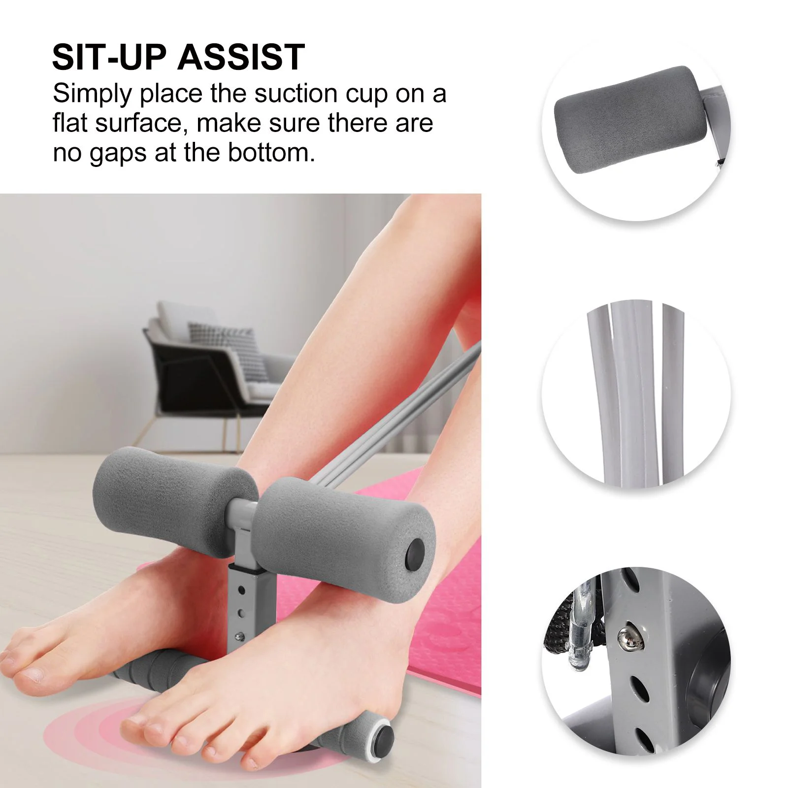 Auxiliary Dumbbells Gym Equipment Portable Pull up Bar Fitness Crunches Aid Sit-up Abdominal Curl Assist Indoor