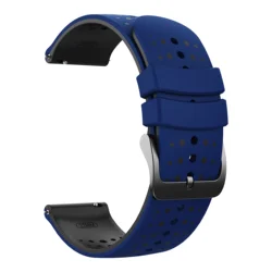 Premium 22mm Silicone Sport Watch Band - Versatile Fitness Strap - 22mm (Blue Black)