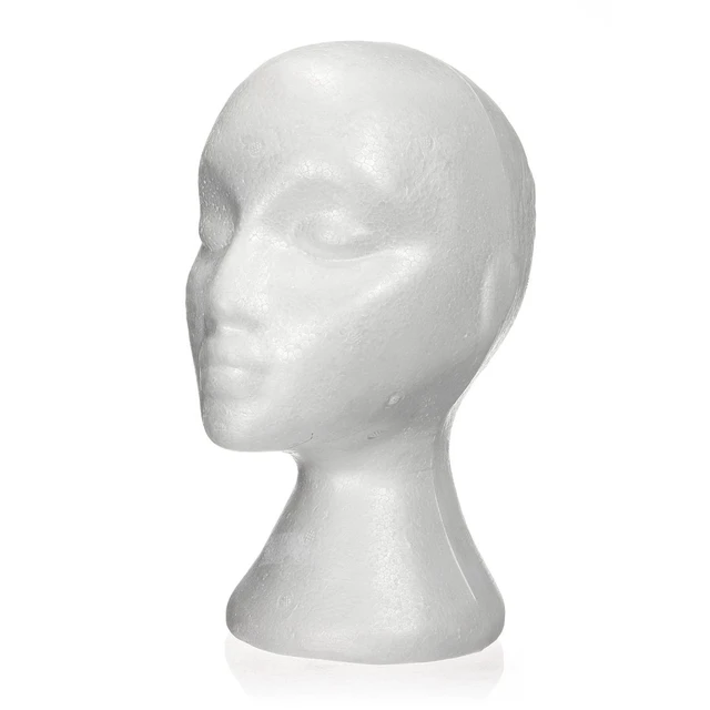 Hot sale Female Male Mannequin Head White Polystyrene Styrofoam Foam Head  Model Stand Wig Hair Hat Headset Display Stand Rack - AliExpress