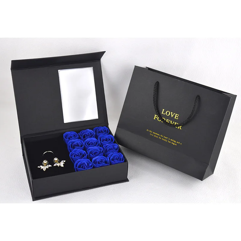

Flower Jewelry Box Portable Gifts Packaging Bag Soap Rose Box Valentines Mothers Day Mom Girlfriend Creative Gifts