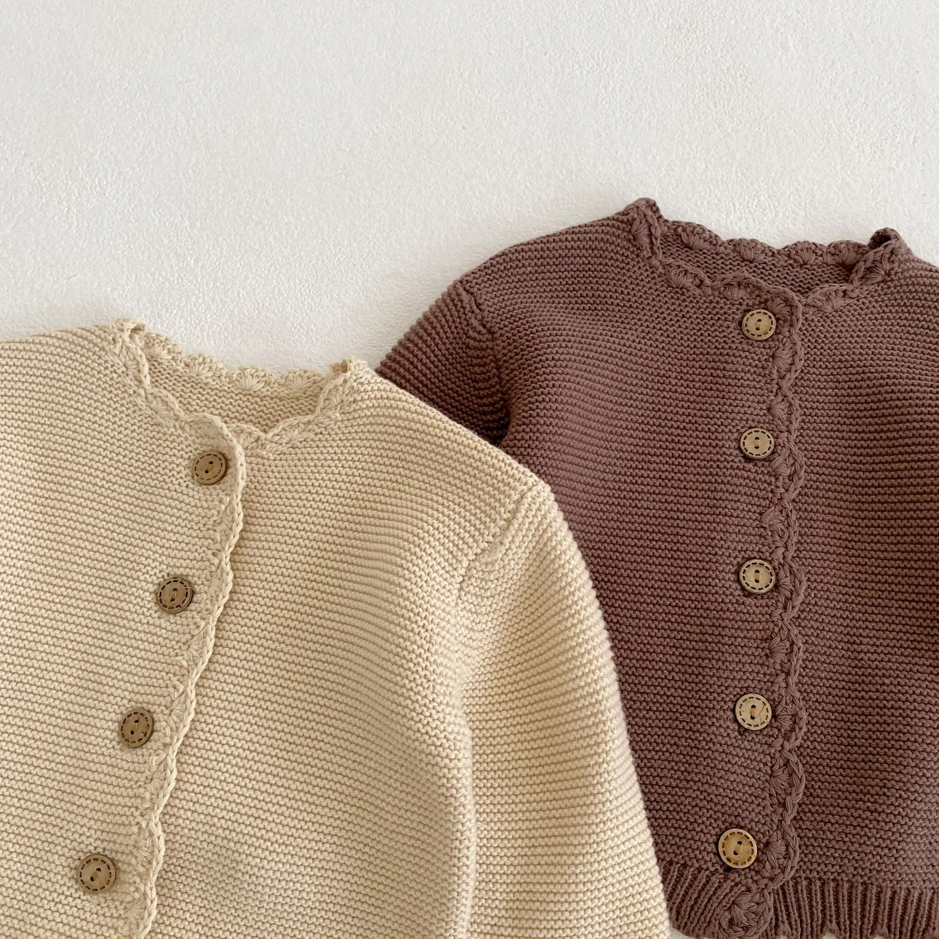 2025 Autumn New Baby Long Sleeve Sweater Coat Boys Girls O-neck Cardigan Jacket Infant Toddler Solid Versatile Knitted Clothes 4