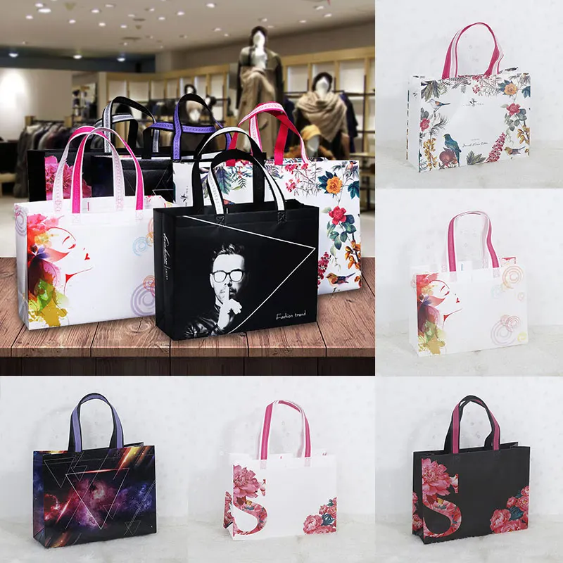 Description Picture 3 of itemFlower Print Shopping Bag Tote Non-woven Fabric Eco Handbag Travel Grocery Folding Bags Clothing Packaging Bag Gifts Valentine's