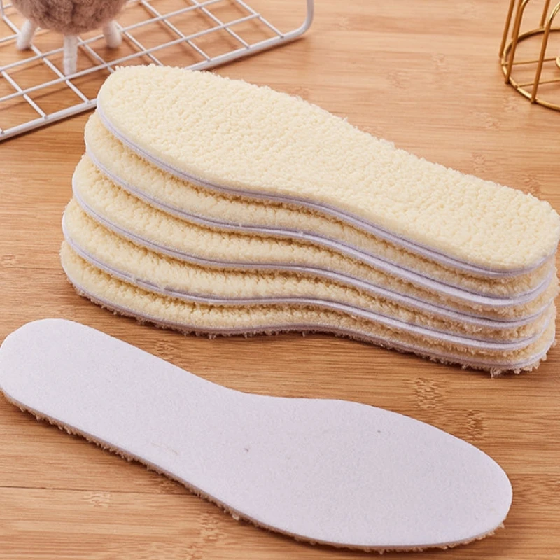 Thickened Soft Plush Insoles Warm Thermal Insert Shoes Pads Women and Men Sweat-absorption Breathable Cashmere Shoes Heat Pads