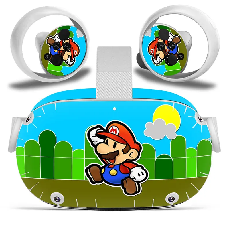 Pokemon Pikachu Mario Vinyl Skin Sticker for Oculus Quest 2 VR Skin Sticker Headset Virtual Reality Decals Protective PVC 