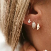 ROXI 925 Sterling Silver Geometry Irregular Inlaid Zircon Hoop Earrings For Women 1 Pair Gold/Silver Color pendientes plata 925 - Image 4