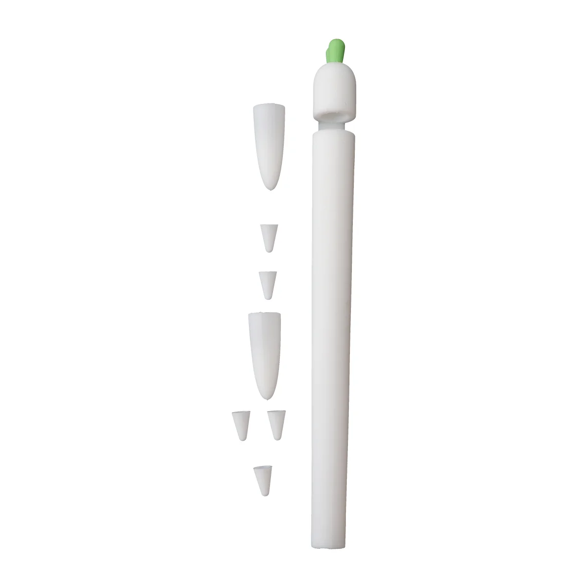 

Carrot Shaped Stylus Sleeve Cover Screen Touch Silicone Grip Holder Compatible for Apple Pencil 1 (White)