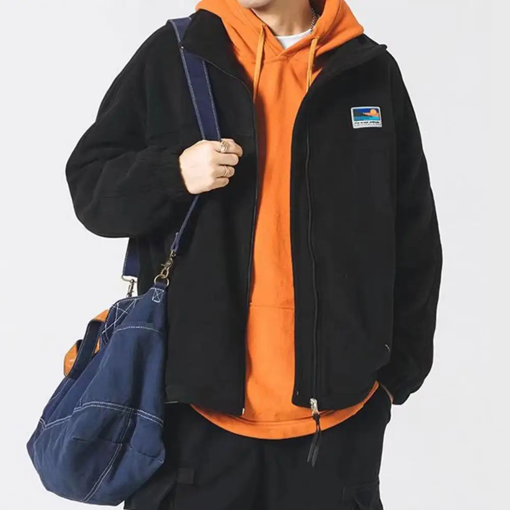 Men Winter Jacket Stylish Retro Lambswool Coat Warm Zipper Placket Loose Fit Outwear for Men Women for Fall Winter Fashion Men
