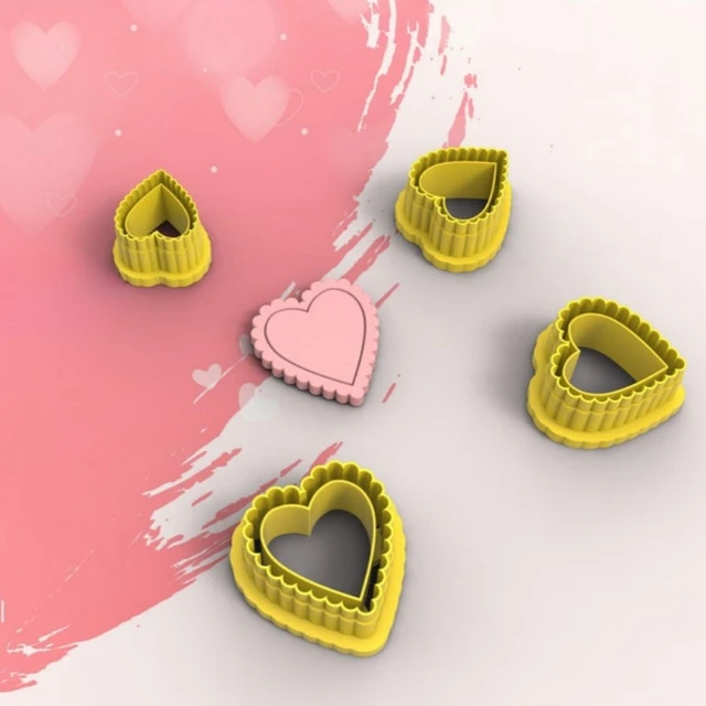 Heart shaped clay cutter, Scalloped Heart clay cutter with line, Valentine  earring cutter, Earring making tool, Valentine Clay t - AliExpress