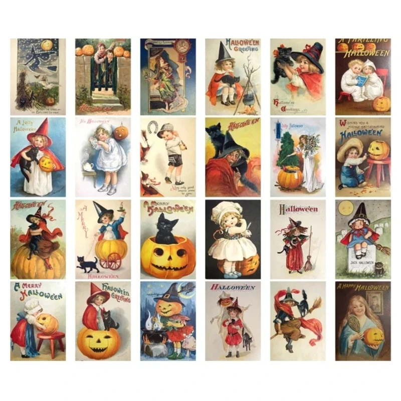 

24Pcs Halloween Greeting Cards Decorative Halloween Gift Cards for Children
