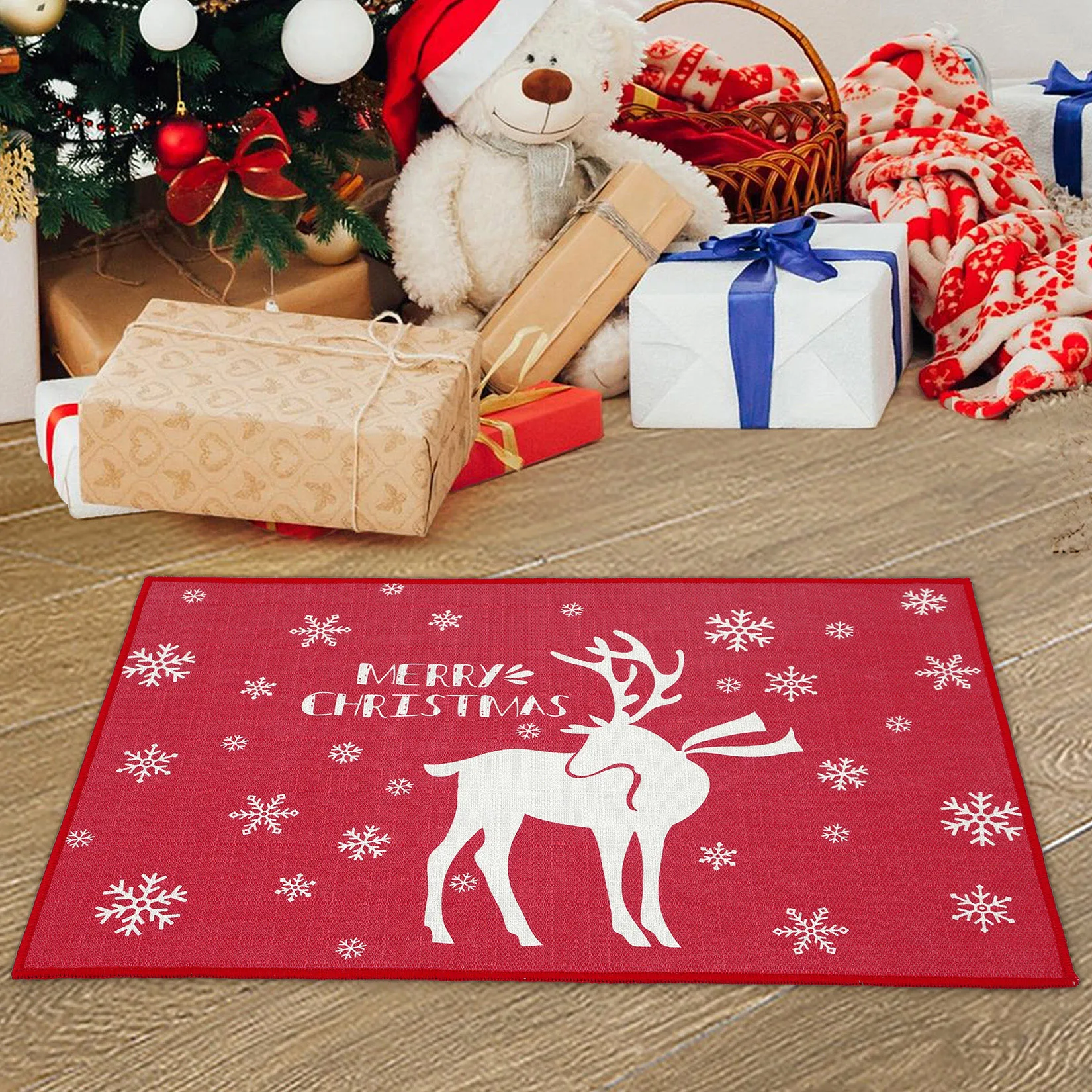 50 x 80 cm Fußmatte für den Innenbereich, rutschfest, Weihnachts-Fußmatte für den Innen- und Außenbereich, Dirt Trapper, Willkommensmatten, kleine Teppiche, Weihnachtstür – Detail 8