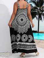 Summer Plus Size Women's Suspender Bohemian Dress Backless Dress - Image 2