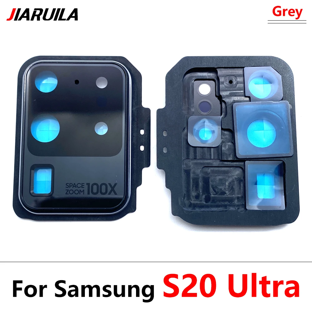 New For Samsung S20 Ultra S20 Fe S20 Plus S20 Repair Replace Back Camera Glass Lens Cover with Frame Holder Replacement Part