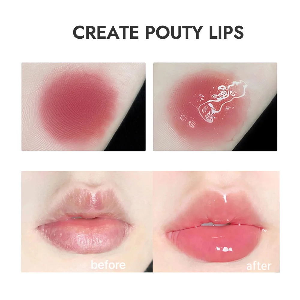 Heart Moisturizing Lip Gloss Lightweight Lip Oil Plump Lips Mirror SHAQINUO Clear Lipgloss 3
