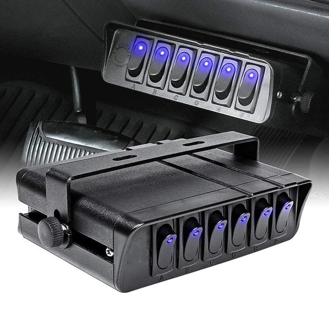 12V Switch Box Rocker with LED Light Indicator For Truck JEEP Offroad RV 6  Gang Toggle Controller Panel Durable - AliExpress