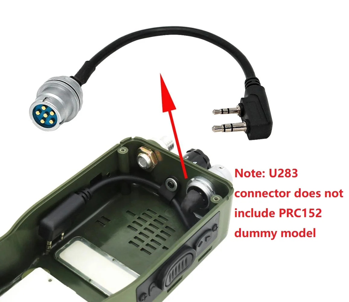 Hearangel U94 PTT AN/PRC 163 148 152 152A Walkie-Talkie DIY Connector U-283/U 6-Pin Plug To Kenwood Socket AdapterHarris Dummy