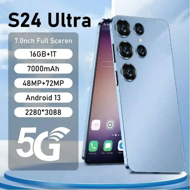 Smartphone S24 Ultra Originale 16 + 512Gb 2024 6.8 Pollici 6800Mah 5G Telefono Andorid12.0 Telefono Da Gioco